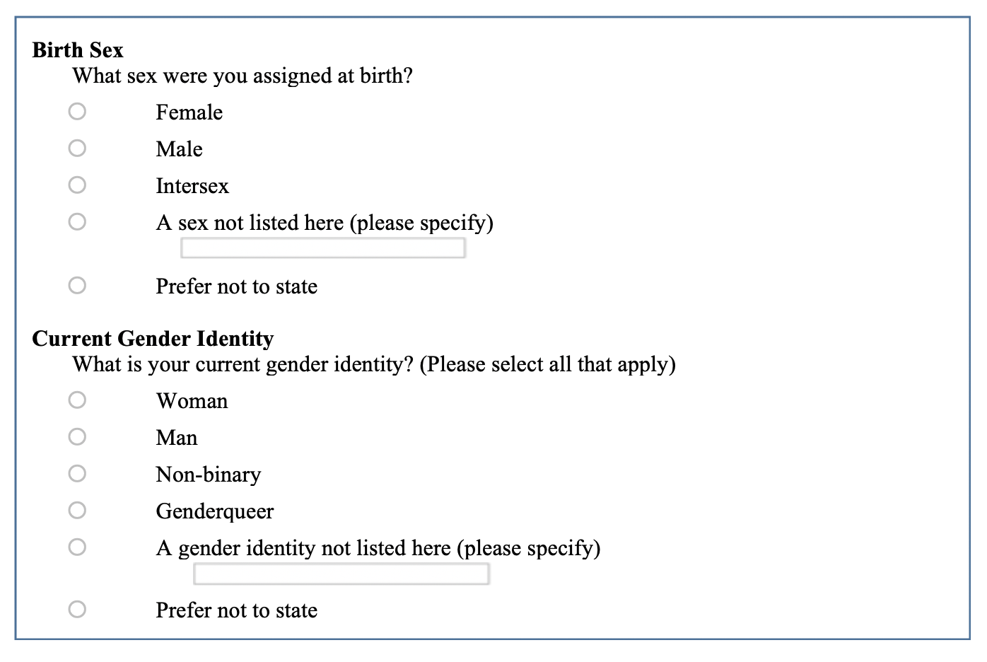 Group Questionnaires